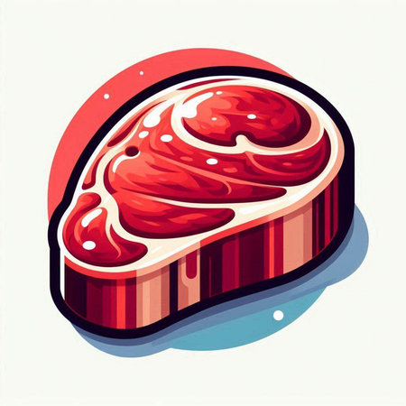 Vector illustration of beef steak on white background. Isolated object.のイラスト素材