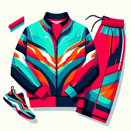 Fashionable sportswear. Vector illustration. Colorful sportswear.のイラスト素材