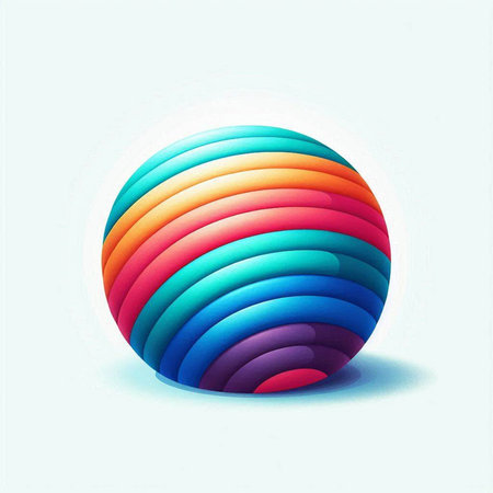 abstract colorful ball on a light blue background, vector illustration.のイラスト素材