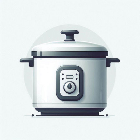 Vector illustration of a modern electric multi cooker on a white background.のイラスト素材