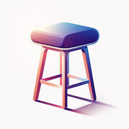 Bar stool. Vector illustration of a bar stool on a white background.のイラスト素材