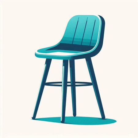 modern chair on white background, vector illustration in flat style, blue colorのイラスト素材