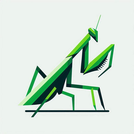 Praying mantis icon. Vector illustration of a praying mantis.のイラスト素材