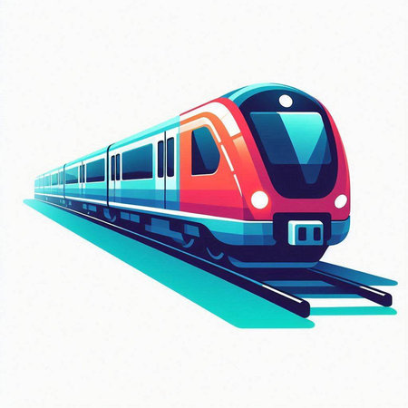 Modern high-speed train on a white background. Vector illustration.のイラスト素材