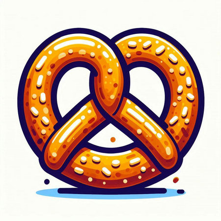 Bavarian pretzel. Vector illustration of a pretzel.のイラスト素材