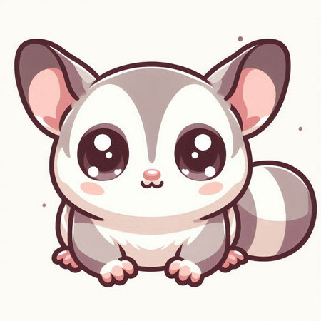 Cute cartoon raccoon isolated on white background. Vector illustration.のイラスト素材