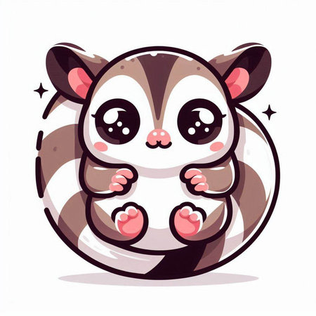 Cute cartoon skunk. Vector illustration on a white background.のイラスト素材