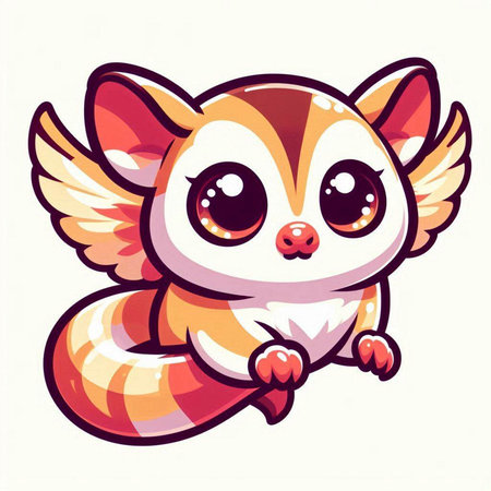 Cute little kawaii fox on white background. Vector illustration.のイラスト素材