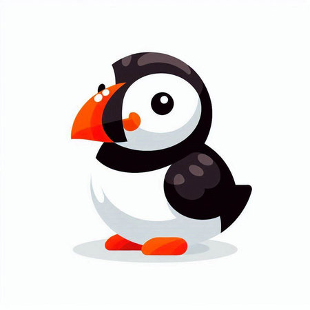 Cute penguin isolated on a white background. Vector illustration.のイラスト素材
