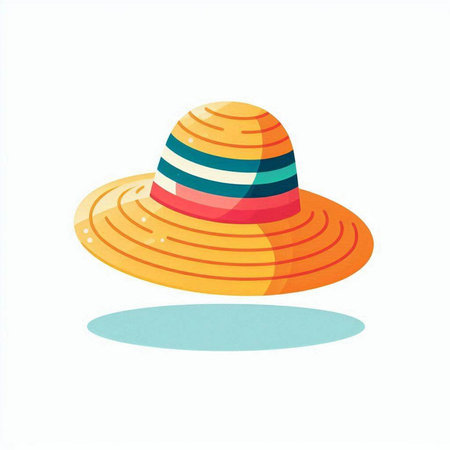 Summer hat. Isolated on a white background. Vector illustration.のイラスト素材