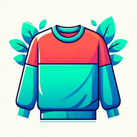 Hockey jersey with green leaves on white background. Vector illustration.のイラスト素材