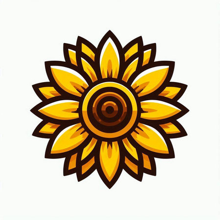 Beautiful sunflower icon isolated on white background. Vector illustration.のイラスト素材