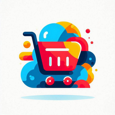 Shopping cart icon. Flat design. Vector illustration. Eps 10のイラスト素材