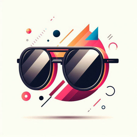 Retro sunglasses on colorful background. Vector illustration. Eps 10.のイラスト素材