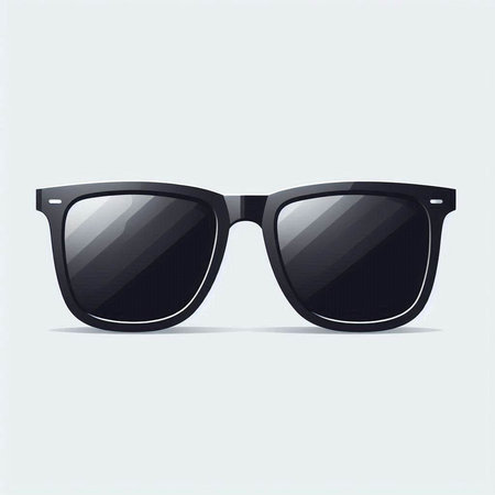 Sunglasses in a black frame on a white background. Vector illustrationのイラスト素材