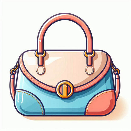 Illustration of a handbag, isolated on a white background.のイラスト素材