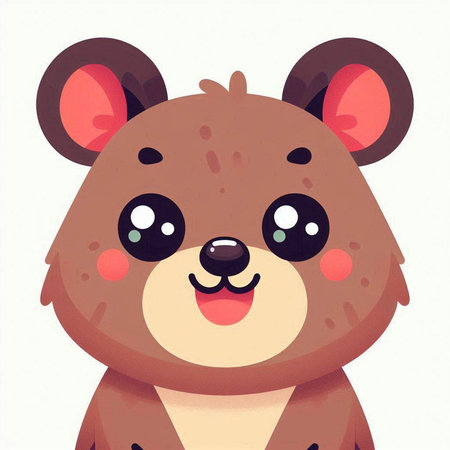 Cute cartoon bear. Hand drawn vector illustration for kids design.のイラスト素材