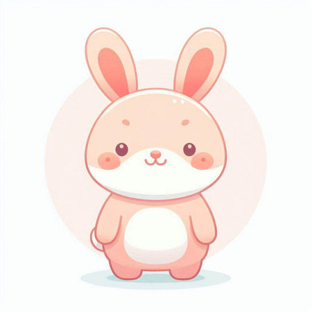 Cute cartoon rabbit. Vector illustration isolated on a white background.のイラスト素材