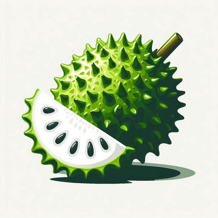 Durian vector illustration. Exotic fruit. Exotic food.のイラスト素材