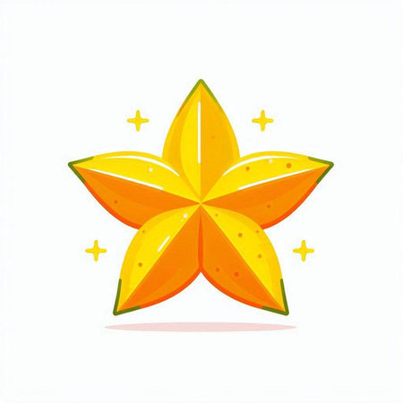 Star fruit icon. Star fruit isolated on white background. Vector illustration.のイラスト素材