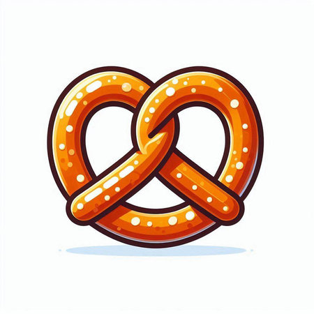 Pretzel isolated on a white background. Vector cartoon illustration.のイラスト素材