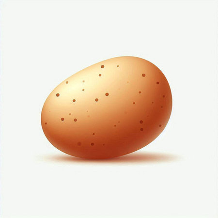 Illustration of a brown egg on a white background with shadow.のイラスト素材