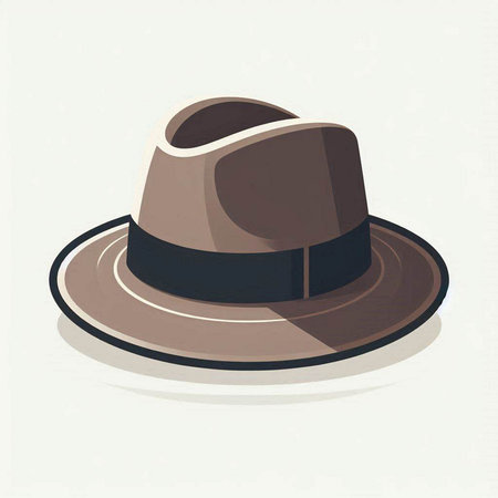 Illustration of a brown hat on a white background. Vector illustrationのイラスト素材