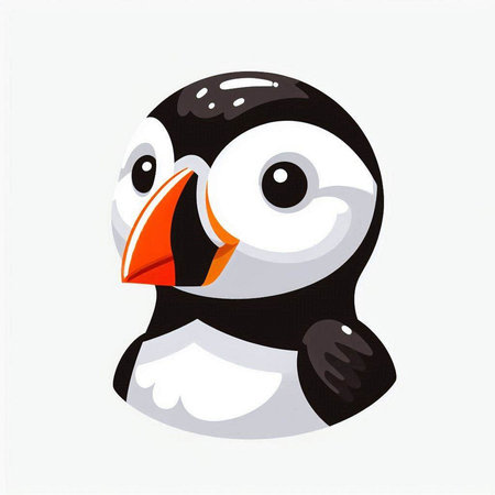 Cute penguin isolated on a white background. Vector illustration.のイラスト素材
