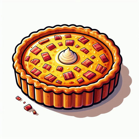 Illustration of a pie on a white background. Vector illustration.のイラスト素材