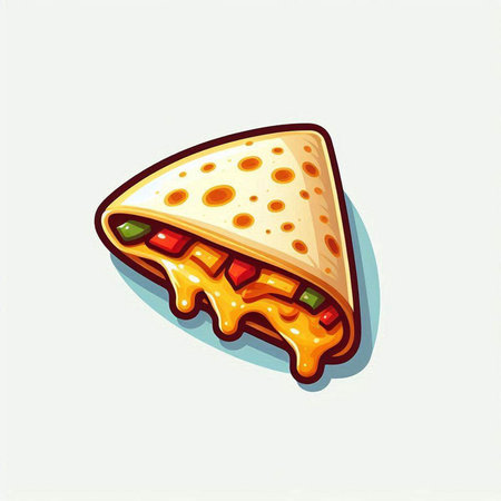 Mexican quesadilla vector icon. Mexican food illustration.のイラスト素材