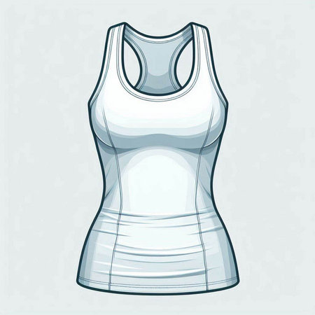 Illustration of a women's tank top on a light background.のイラスト素材
