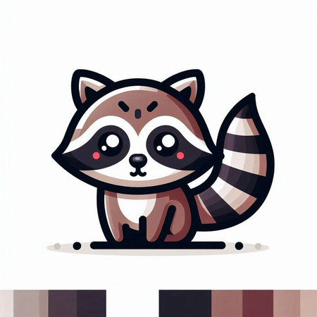 cute raccoon cartoon character vector illustration eps10 graphic designのイラスト素材
