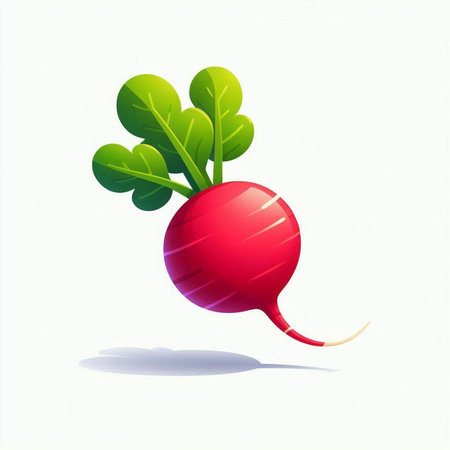 Radish on a white background. Vector illustration. Eps 10.のイラスト素材