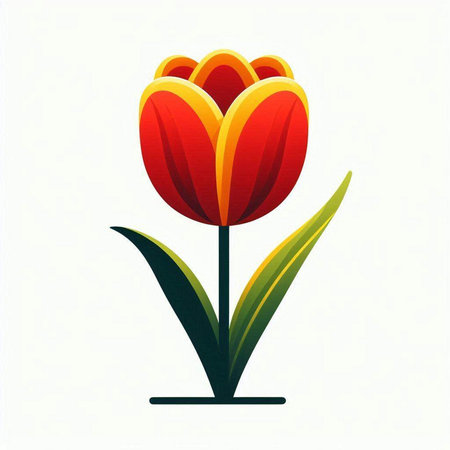 Red tulip on a white background. Vector illustration for your designのイラスト素材