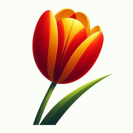 Tulip flower isolated on white background. Vector illustration. Eps 10.のイラスト素材
