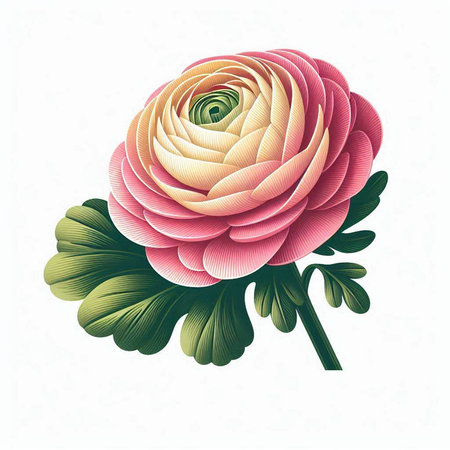 Beautiful pink rose on a white background. Vector illustration. EPS 10のイラスト素材