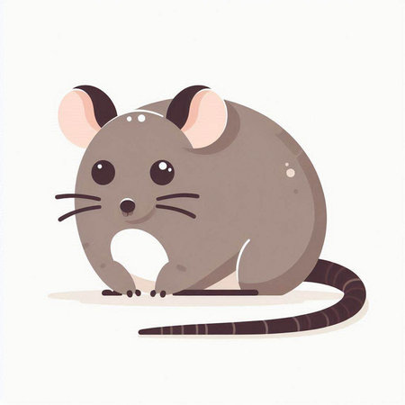 Cute cartoon rat. Vector illustration isolated on a white background.のイラスト素材