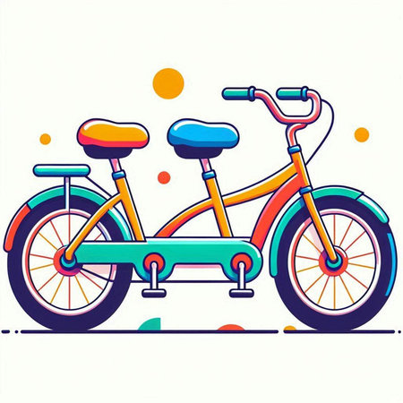 Vector illustration of childrens bicycle in flat style on white background.のイラスト素材