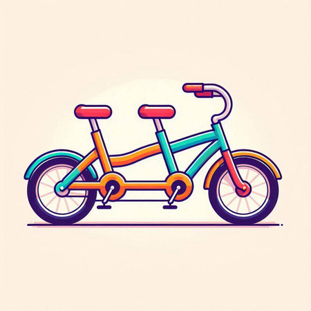 Tricycle. Vector illustration of a bicycle on a light background.のイラスト素材
