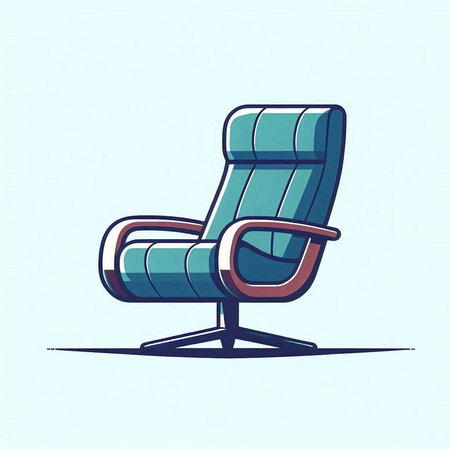 Modern armchair. Vector illustration of a comfortable armchair in cartoon style.のイラスト素材