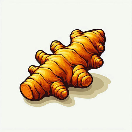 Ginger root isolated on white background. Hand drawn vector illustration.のイラスト素材