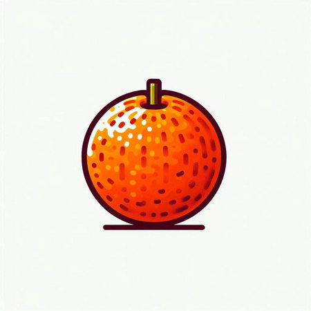 Orange fruit vector illustration. Hand drawn orange isolated on white background.のイラスト素材