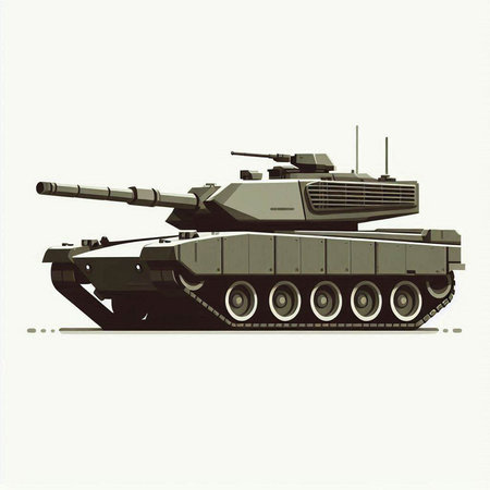 heavy tank on a white background, vector illustration, eps10のイラスト素材