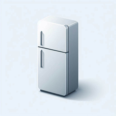 Refrigerator icon. Isometric illustration of refrigerator vector icon for webのイラスト素材