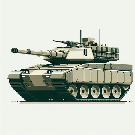 Vintage vector illustration of a tank on a white background. EPS10のイラスト素材