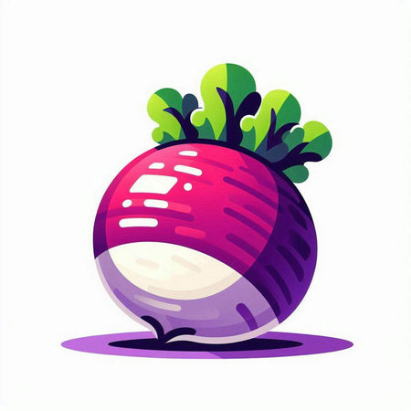 Vector illustration of a radish on a white background. Vegetarian food.のイラスト素材