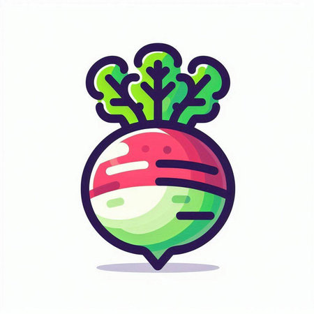 Radish icon. Vegetable icon. Vector illustration of radish.のイラスト素材