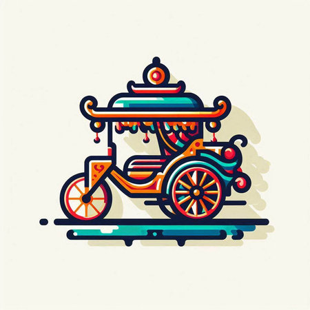 Vintage Carriage icon. Vector illustration for your graphic design.のイラスト素材