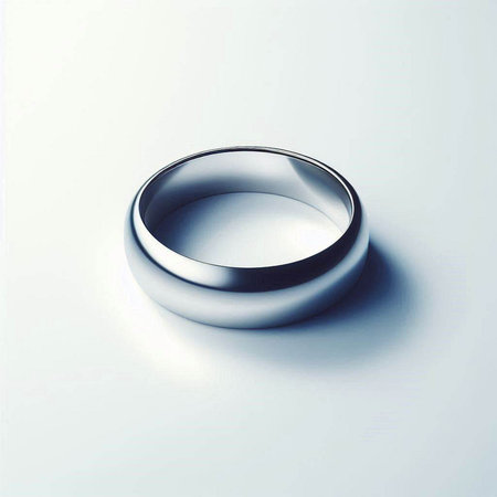 Wedding ring on a white background. 3D rendering.のイラスト素材