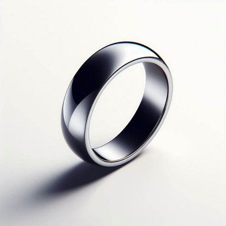 Silver ring on a white background. 3d rendering. Computer digital drawing.のイラスト素材